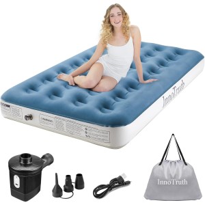 InnoTruth Elevated Air Mattress in Cyan